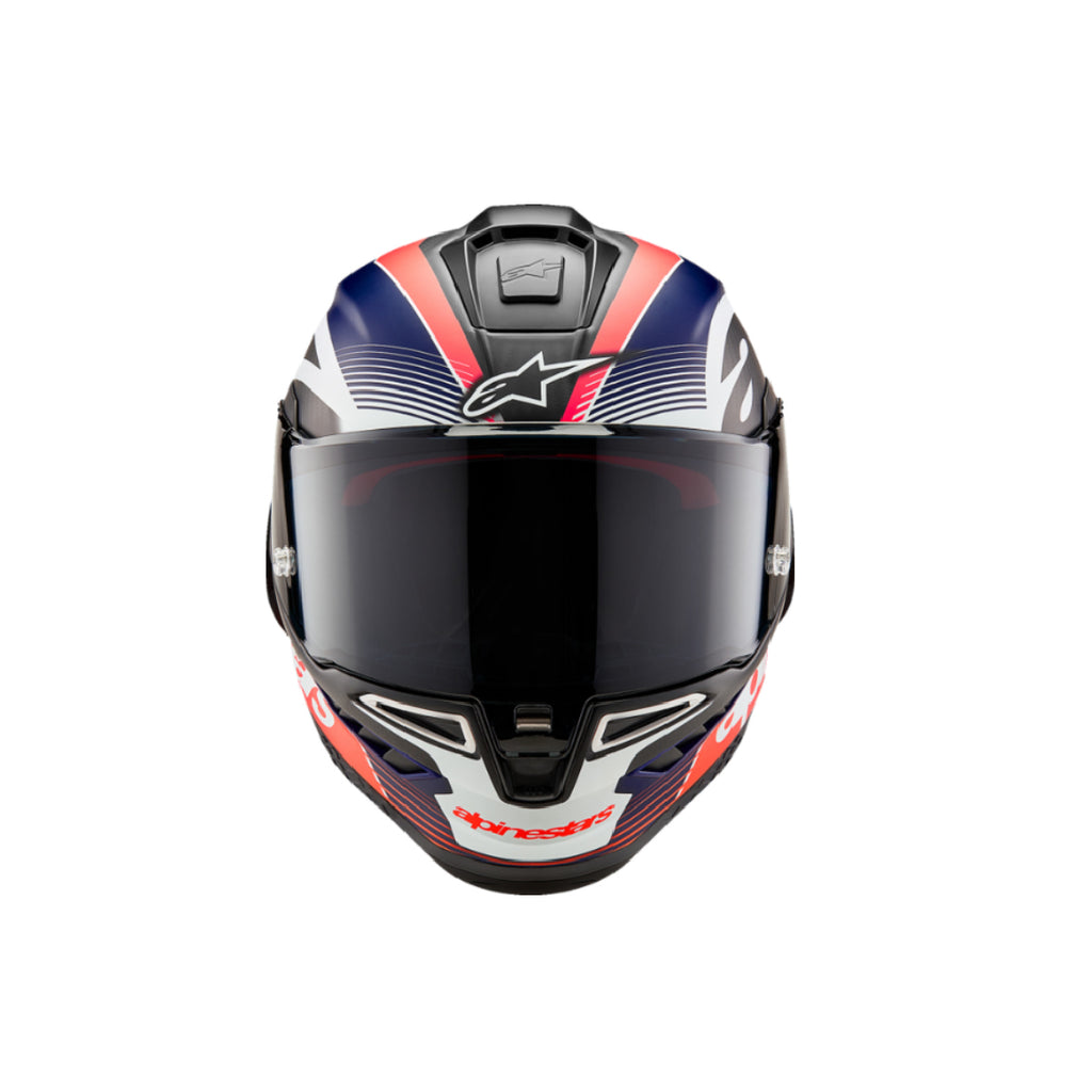 Casco Supertech R10 - Negro mate/Rojo carbono flúor/Azul