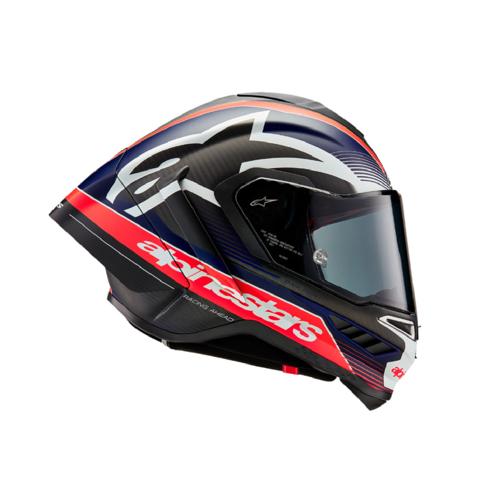 Casco Supertech R10 - Negro mate/Rojo carbono flúor/Azul