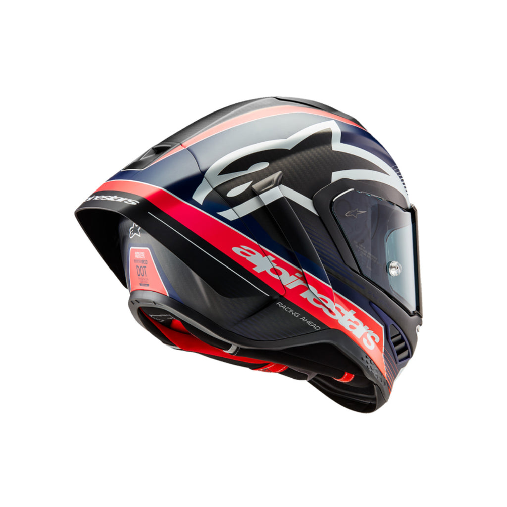 Casco Supertech R10 - Negro mate/Rojo carbono flúor/Azul