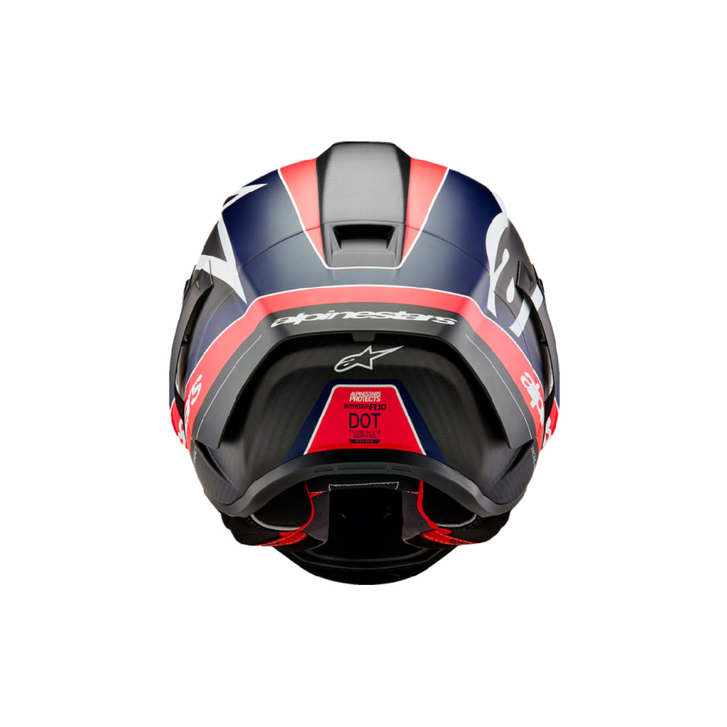 Casco Supertech R10 - Negro mate/Rojo carbono flúor/Azul