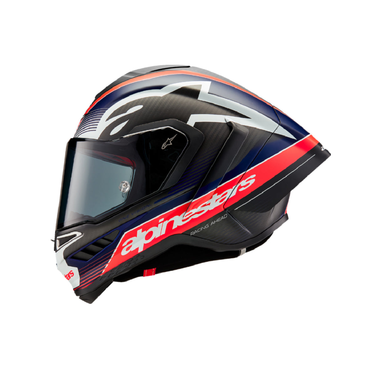 Casco Supertech R10 - Negro mate/Rojo carbono flúor/Azul